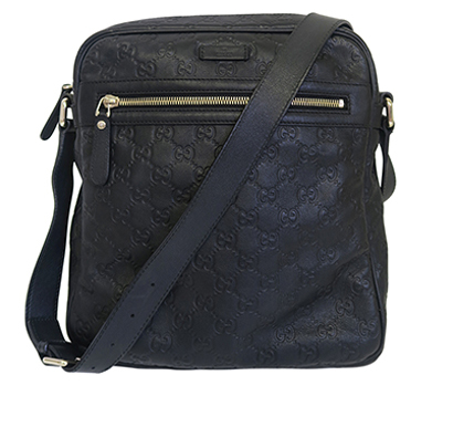 Guccissima Crossbody Bag, &pound;225, Handbags, Black, Leather, Front view